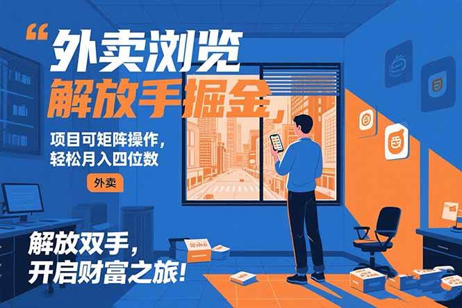 （15440期）外卖浏览掘金项目 可矩阵操作 轻松日入500+-网亿资源平台