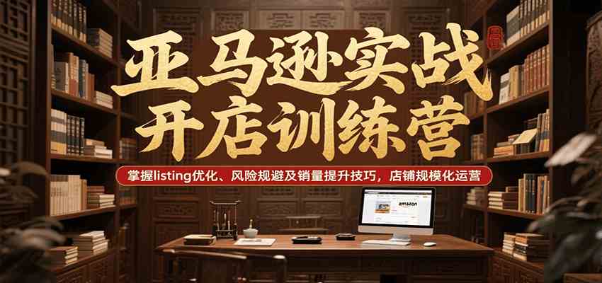 亚马逊实战开店训练营，掌握listing优化、风险规避及销量提升技巧，店铺规模化运营-网亿资源平台