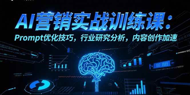 （15465期）AI营销实战训练课：Prompt优化技巧，行业研究分析，内容创作加速-网亿资源平台