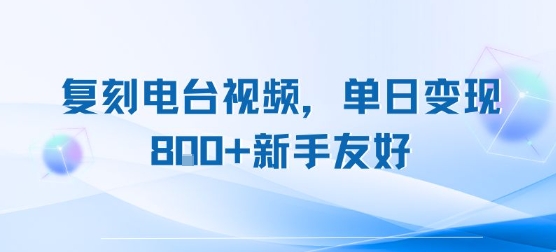 复刻电台视频，单日变现8张+新手友好，长期可做-邪修侠 - 演示