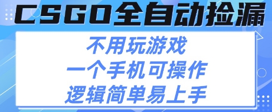 CSGO自动捡漏项目,最新独家玩法,不用挂G不用玩游戏,一个手机即可操作,新手小白轻松月入1W+【揭秘】-邪修侠 - 演示