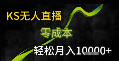 KS无人直播25年最新玩法，只需一部手机，轻松月入1W+【揭秘】-网亿资源平台