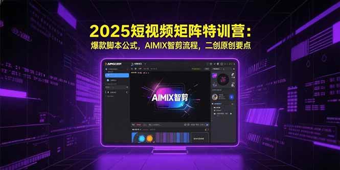 （15475期）2025短视频矩阵特训营：爆款脚本公式，AIMIX智剪流程，二创原创要点-网亿资源平台