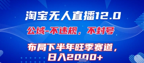 淘宝无人直播12.0,不封号,不违规,布局下半年旺季赛道,日入1k+(独家技术)【揭秘】-邪修侠 - 演示