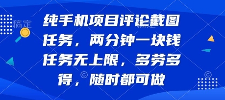 纯手机项目评论截图任务，两分钟一块钱 任务无上限多劳多得，随时随地都能做【揭秘】-邪修侠 - 演示