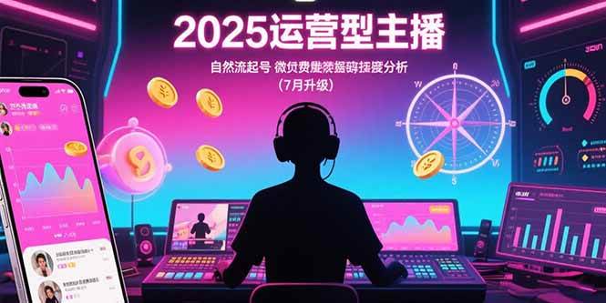 （15508期）2025运营型主播：自然流起号，微付费投放技巧，罗盘数据深度解析(7月更新)-网亿资源平台