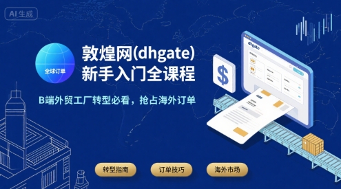 敦煌网(dhgate)新手入门全课程，B端外贸工厂转型必看，抢占海外订单-邪修侠 - 演示
