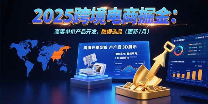 （15512期）2025跨境电商掘金：蓝海市场定位，高客单价产品开发，数据选品(更新7月)-网亿资源平台