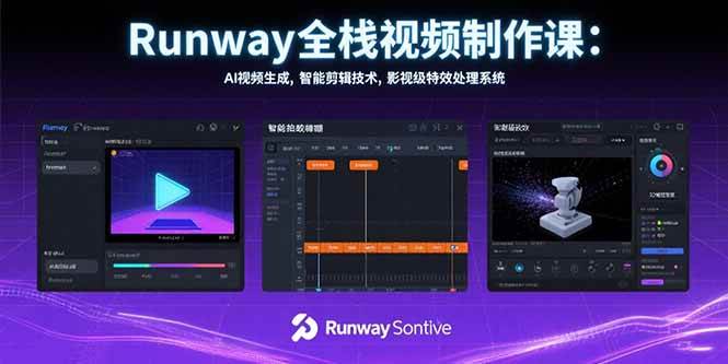 （15515期）Runway全栈视频制作课：AI视频生成，智能剪辑技术，影视级特效处理系统-网亿资源平台