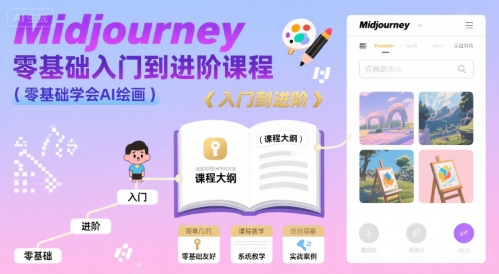 midjourney零基础入门到进阶课程，零基础学会AI绘画-网亿资源平台