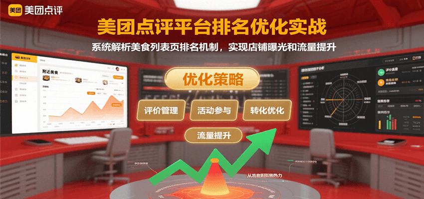 美团点评平台排名优化实战，系统解析美食列表页排名机制，实现店铺曝光和流量提升-邪修侠 - 演示