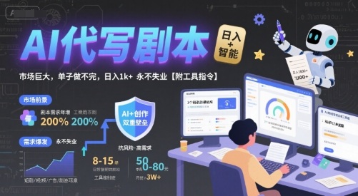 AI代写剧本，市场巨大，单子做不完，日入1k+ 永不失业【附工具指令】-邪修侠 - 演示