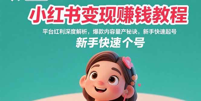 （15559期）小红书变现赚钱教程：平台红利深度解析，爆款内容量产秘诀，新手快速起号-网亿资源平台