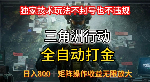 三角洲最新全自动G机，独家技术玩法，不封号也不违规， 日入8张+可矩阵操作，收益无限放大【揭秘】-网亿资源平台