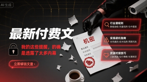 最新付费文：我的这些提醒，的确是透露了太多内幕-网亿资源平台