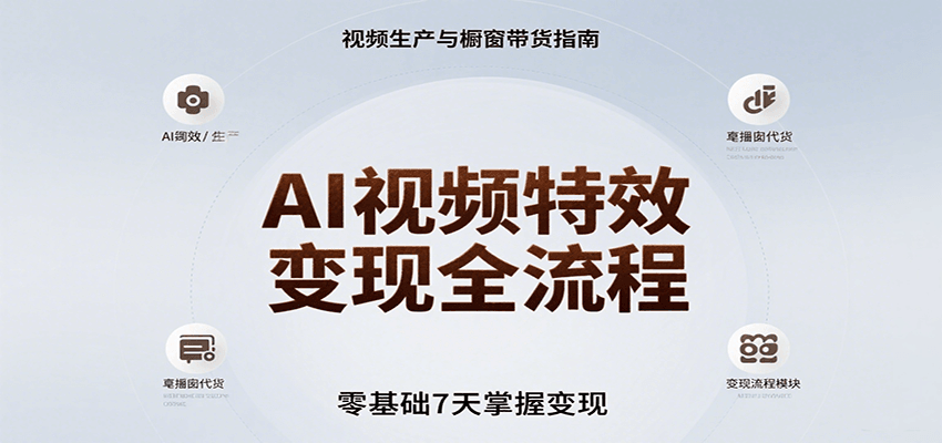 AI视频特效变现全流程，零基础7天掌握视频生产到橱窗带货变现-邪修侠 - 演示