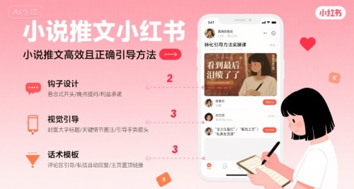 小说推文小红书高转化引导方法实操课，小说推文高效且正确引导方法-网亿资源平台