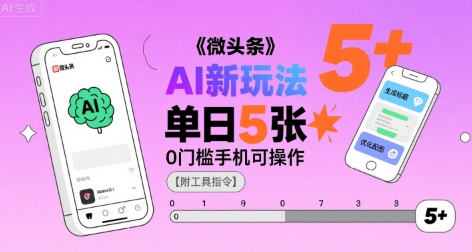 微头条AI新玩法,小白单日5张+,0门槛手机可操作【附工具指令】-邪修侠 - 演示