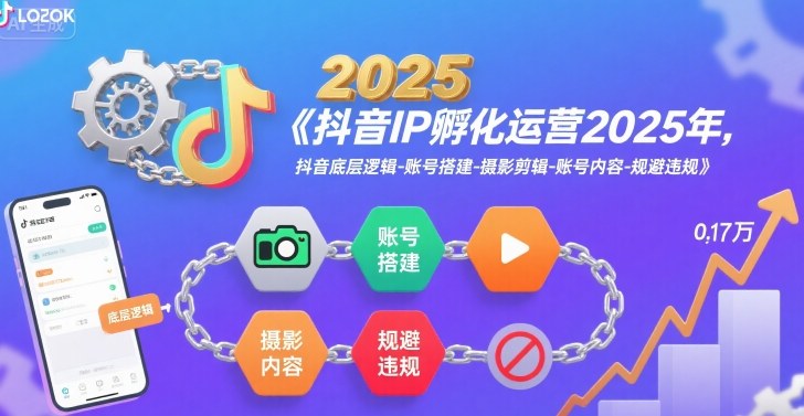 抖音IP孵化运营2025年，抖音底层逻辑-账号搭建-摄影剪辑-账号内容-规避违规-网亿资源平台