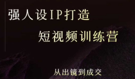 强人设ip打造课，8月最新5天短视频ip训练营，从出镜到成交-网亿资源平台