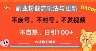 副业粉截流玩法与更新，不废号，不封号，不发视频，不自热，日引100+-网亿资源平台