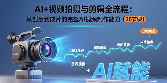 （15612期）AI+视频拍摄与剪辑全流程：从创意到成片的完整AI视频制作能力（25节课）-网亿资源平台