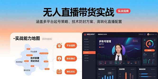 （15622期）无人直播带货实战，涵盖多平台起号策略、技术防封方案、高转化直播配置-网亿资源平台
