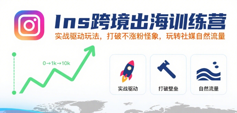 Ins跨境出海训练营，实战驱动玩法，打破不涨粉怪象，玩转社媒自然流量-邪修侠 - 演示