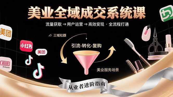 （15650期）美业全域成交系统课程：帮助美业从业者打通从流量获取到高效变现全流程-网亿资源平台