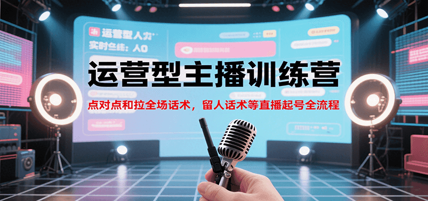 运营型主播训练营，点对点和拉全场话术，留人话术等直播起号全流程（更新8月）-网亿资源平台