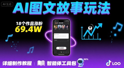 抖音爆火的ai图文故事玩法，18个作品涨粉69.4W，详细制作教程+智能体-邪修侠 - 演示