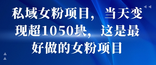私域女粉项目，当天变现超1k，这是最好做的女粉项目，可放大操作-邪修侠