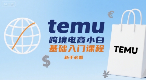 temu跨境电商小白基础入门课程，新手必看-网亿资源平台