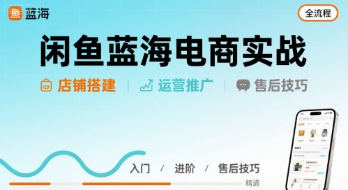 闲鱼蓝海电商实战，店铺搭建运营售后全流程-网亿资源平台