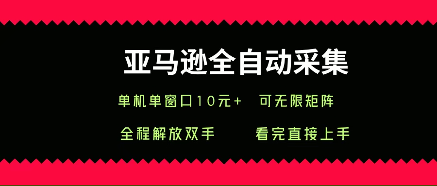 （15704期）亚马逊全自动采集，单机单窗口一天10+，可无限矩阵去做-网亿资源平台