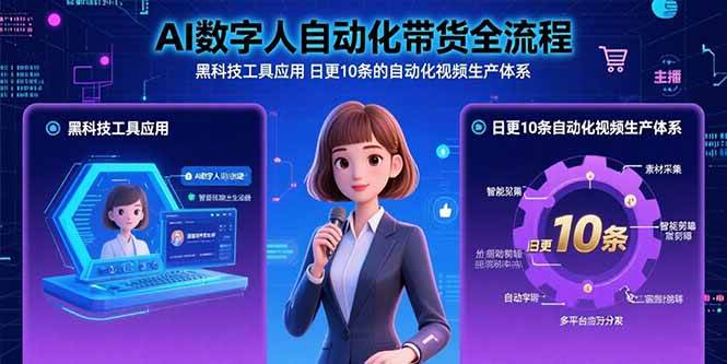 （15699期）AI数字人自动化带货全流程：黑科技工具应用 日更10条的自动化视频生产体系-网亿资源平台
