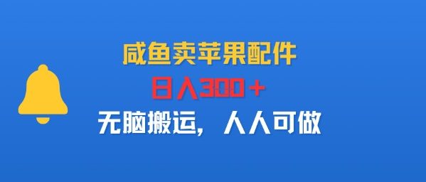 咸鱼卖苹果配件，日入3张+，无脑搬运，人人可做-网亿资源平台