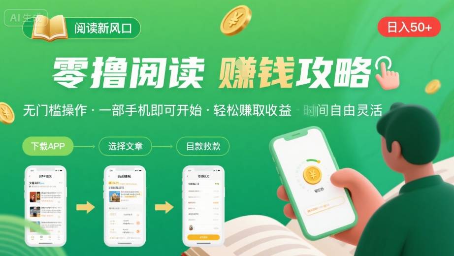 零撸阅读新风口,无门槛轻松挣,一部手机,日入 50-3张【揭秘】-邪修侠 - 演示
