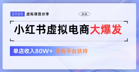 小红书虚拟店铺 蓝海项目 小白轻松一天3张+-网亿资源平台