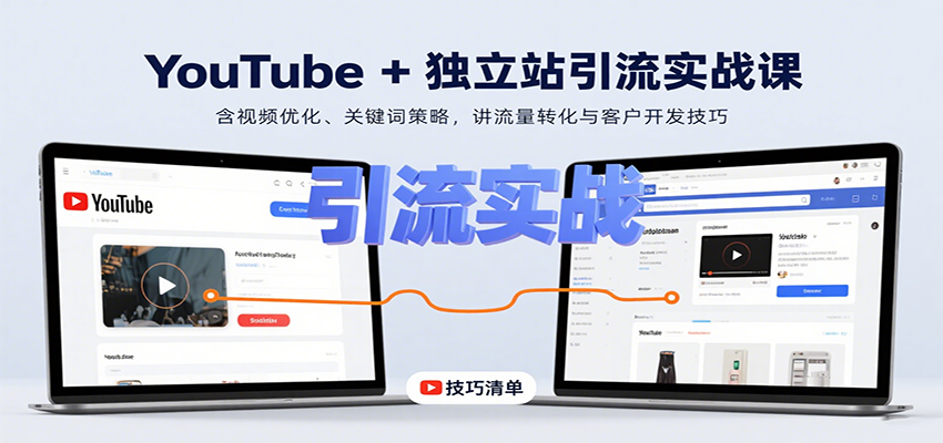 YouTube+独立站引流实战课:含视频优化、关键词策略,讲流量转化与客户开发技巧-邪修侠 - 演示