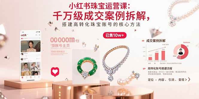 （15742期）小红书珠宝运营课：千万级成交案例拆解，搭建高转化珠宝账号的核心方法-网亿资源平台