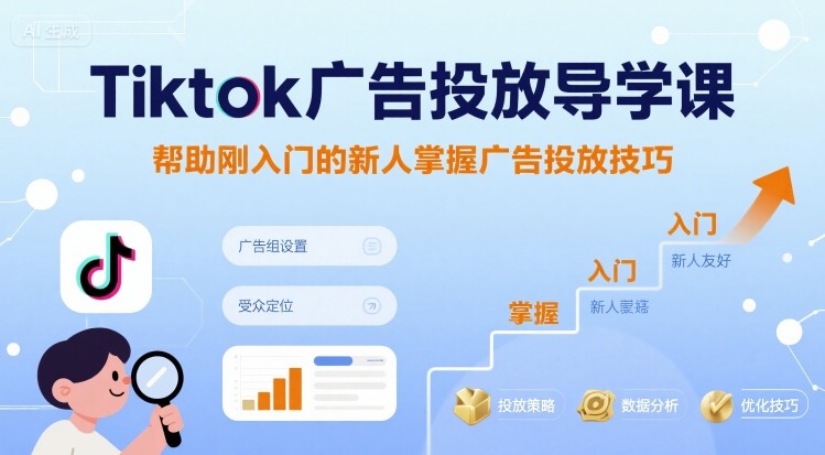Tiktok广告投放导学课，帮助刚入门的新人掌握广告投放技巧-邪修侠 - 演示
