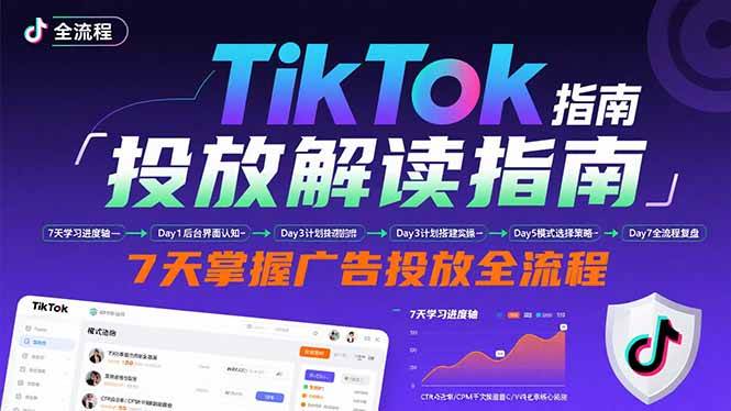 （15753期）TikTok投放解读指南：后台操作/计划建立/模式选择，7天掌握广告投放全流程-网亿资源平台