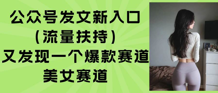 （15781期）公众号发文新入口（流量扶持），又发现一个爆款赛道：美女赛道-网亿资源平台