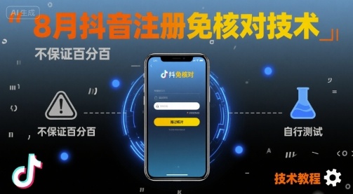 8月抖音注册免核对技术，不保证百分百，自测-网亿资源平台