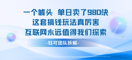一个噱头单日卖了980米 这套搞钱玩法真厉害 互联网永远值得我们探索-网亿资源平台