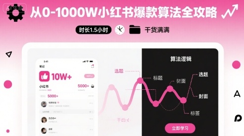 从0-1000W小红书爆款算法全攻略，时长1.5小时，干货满满-邪修侠