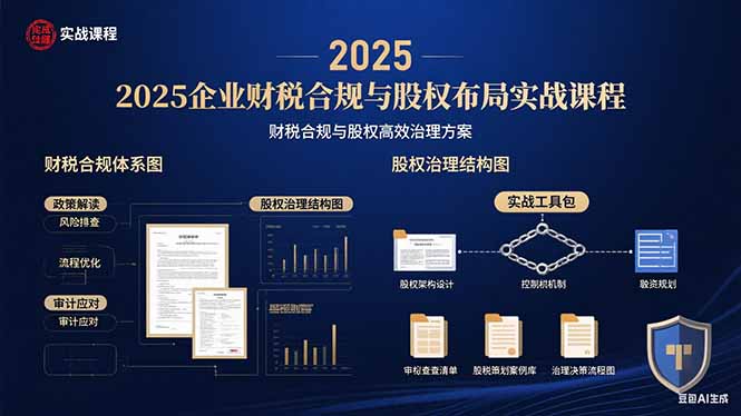 2025企业财税合规与股权布局的实战课程：财税合规与股权高效治理方案-网亿资源平台