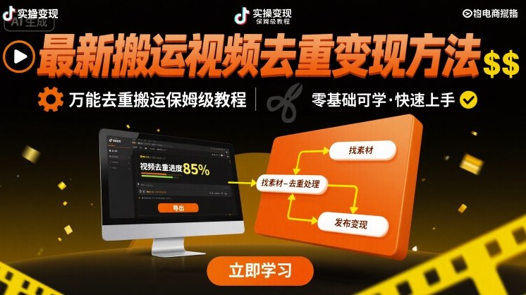 最新搬运视频去重变现方法，万能去重搬运保姆级教程-邪修侠 - 演示