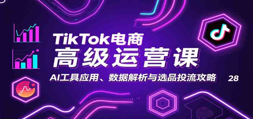 TikTok电商高级运营课：AI工具应用、数据解析与选品投流攻略-网亿资源平台